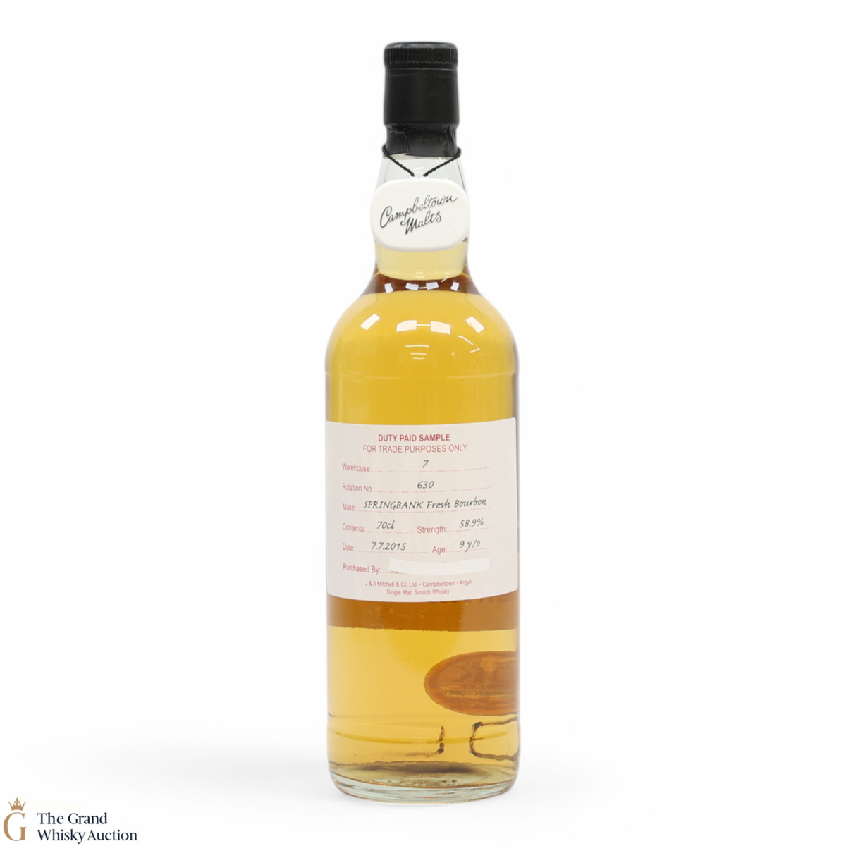 Springbank - 9 Year Old 2015 Fresh Bourbon - Duty Paid Sample 58.9%