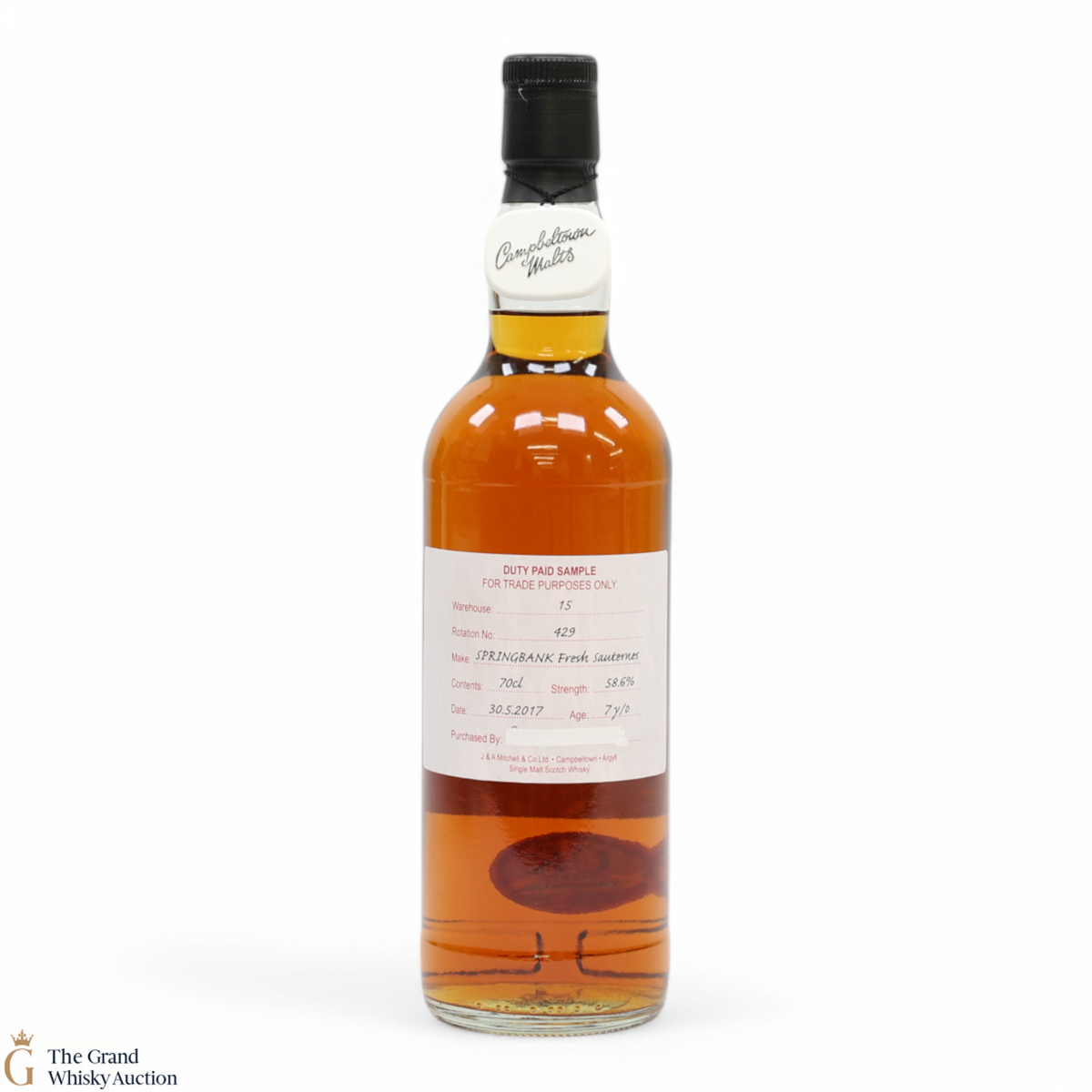 Springbank - 7 Year Old 2017 Fresh Sauternes - Duty Paid Sample 58.6%
