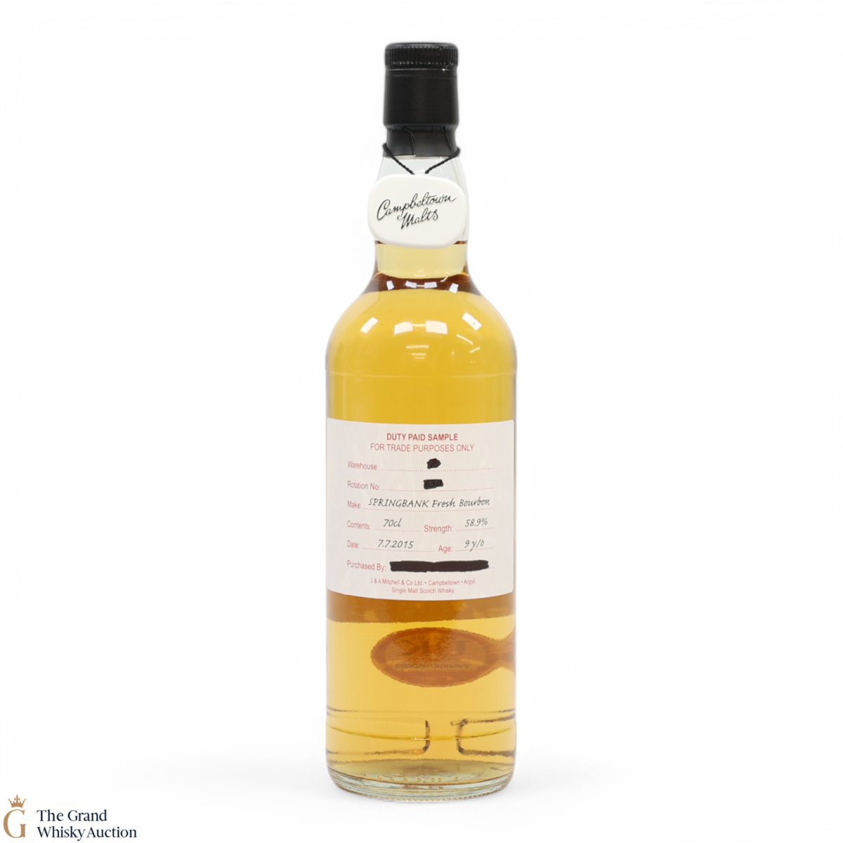 Springbank - 9 Year Old 2015 Fresh Bourbon - Duty Paid Sample 58.9%