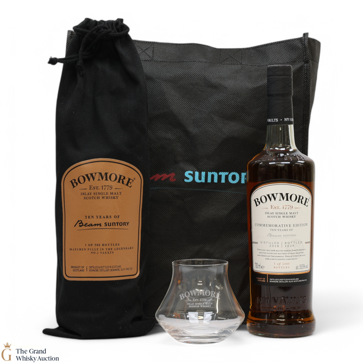 Bowmore - 8 Year Old - Commemorative Edition - Ten Years Of Beam Suntory & Glass