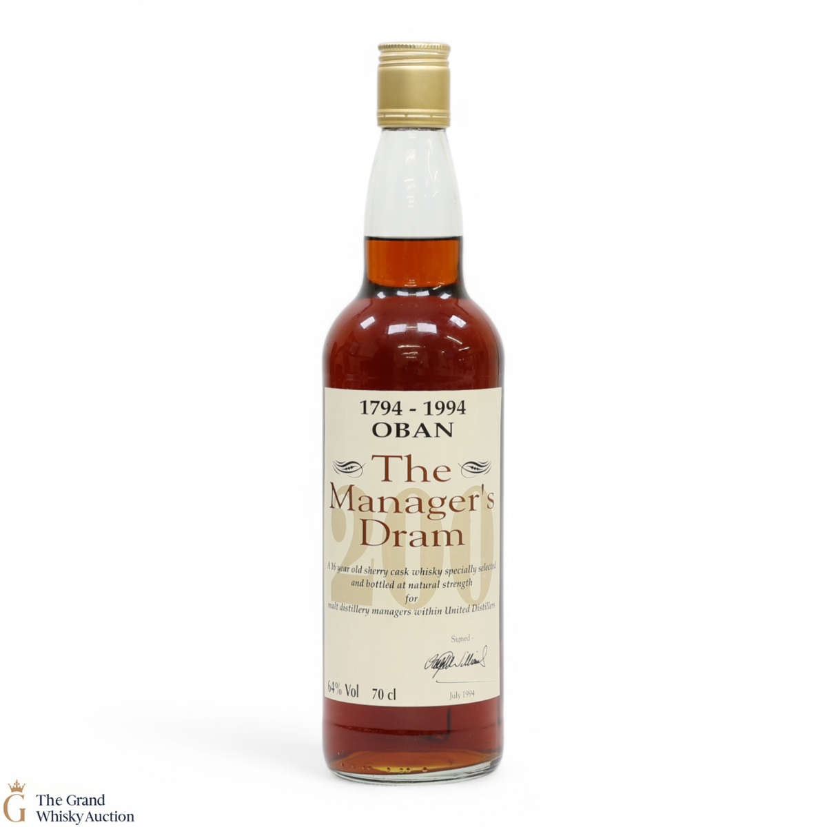 Oban - 16 Year Old - Managers Dram 1994 - 200th Anniversary