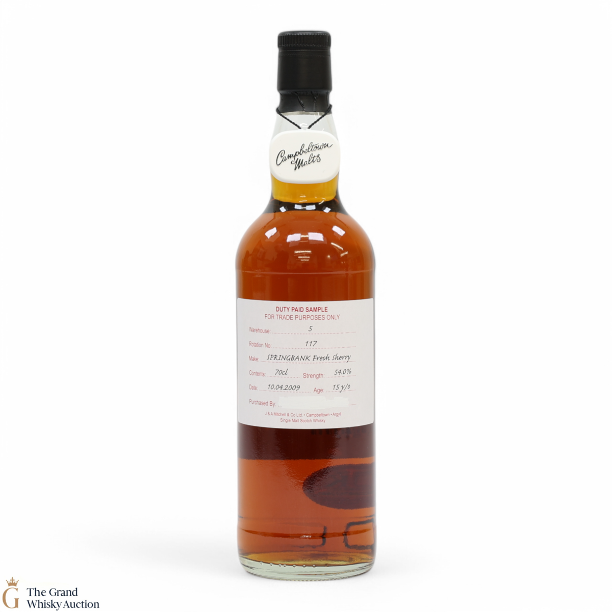 Springbank - 15 Year Old 2009 - Fresh Sherry - Duty Paid Sample 54%