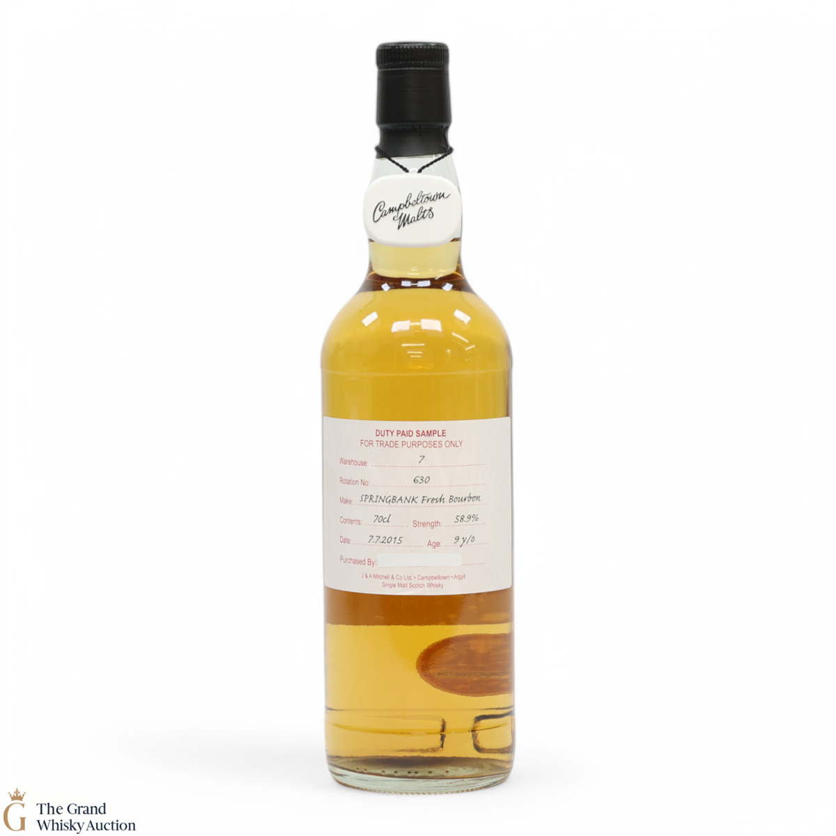 Springbank - 9 Year Old 2015 - Fresh Bourbon - Duty Paid Sample 58.9%