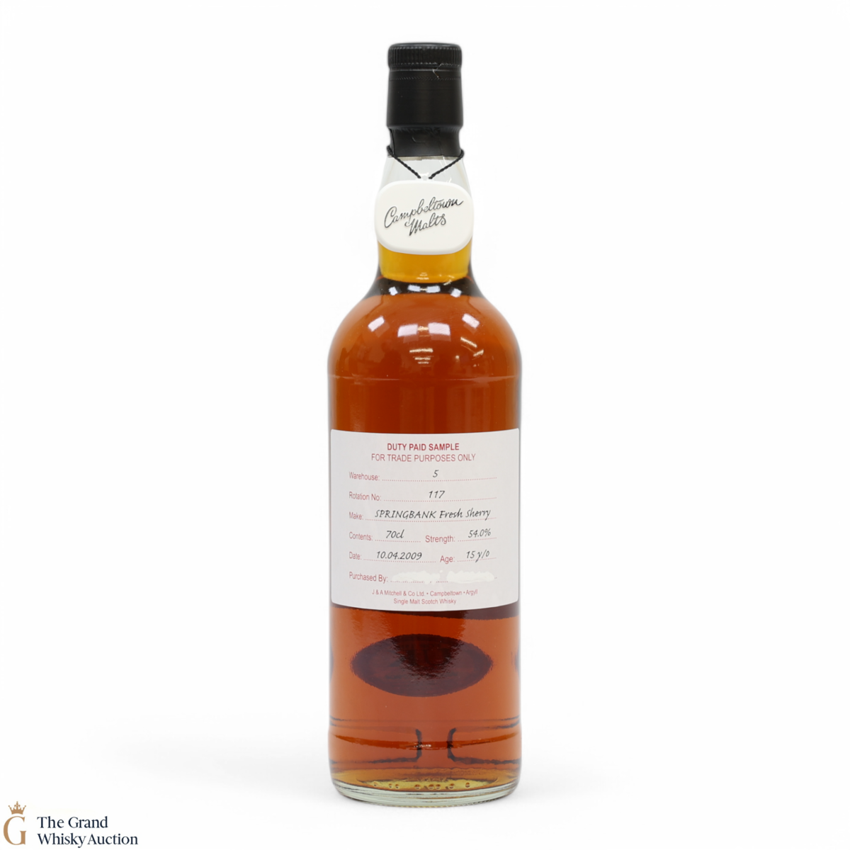 Springbank - 15 Year Old 2009 - Fresh Sherry - Duty Paid Sample 54%
