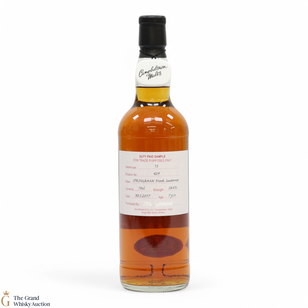 Springbank - 7 Year Old 2017 - Fresh Sauternes - Duty Paid Sample 58.6%