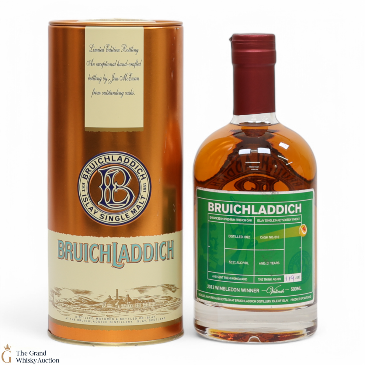 Bruichladdich - 21 Year Old - 1992 Valinch - Wimbledon Winner 2013 (50cl)