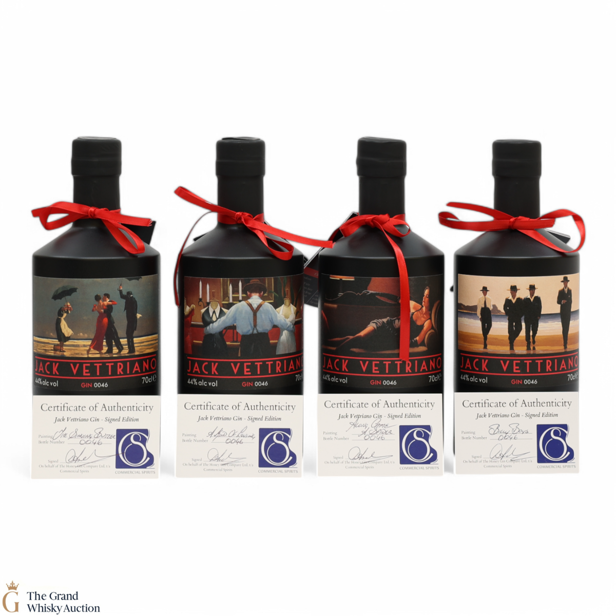 Jack Vettriano - Gin Collection (Hand Signed) (4 x 70cl)