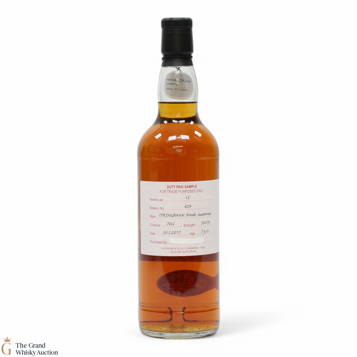 Springbank - 7 Year Old 2017 - Fresh Sauternes - Duty Paid Sample 58.6%