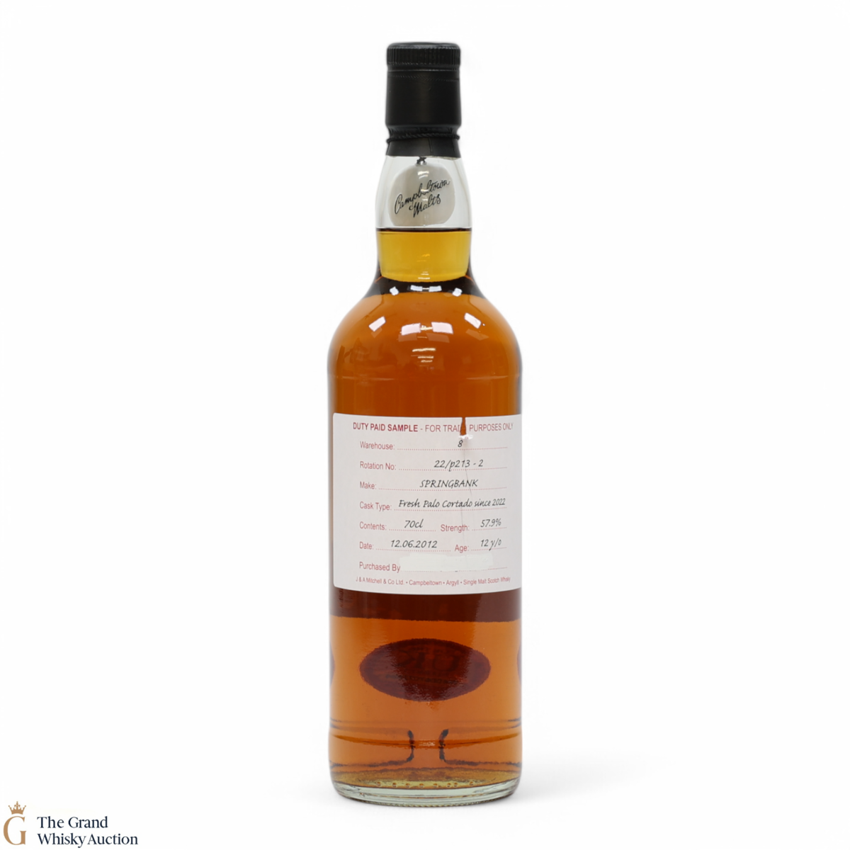 Springbank - 12 Year Old 2012 - Fresh Palo Cortado Since 2022 - Duty Paid Sample 57.9%