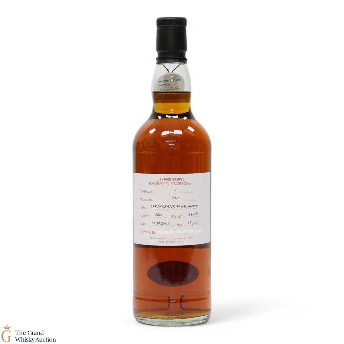 Springbank - 15 Year Old 2009 - Fresh Sherry - Duty Paid Sample 54%