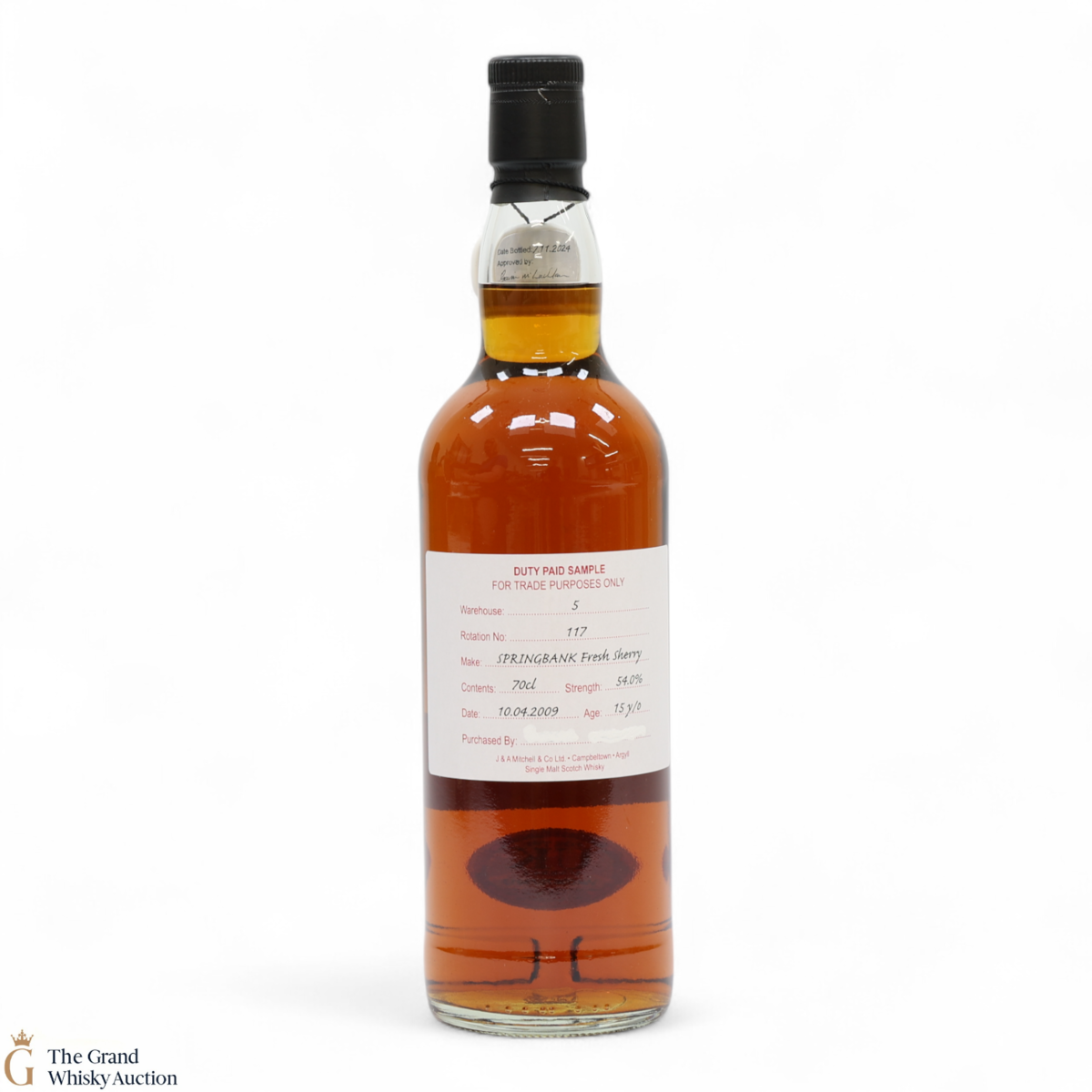 Springbank - 15 Year Old 2009 - Fresh Sherry - Duty Paid Sample 54%