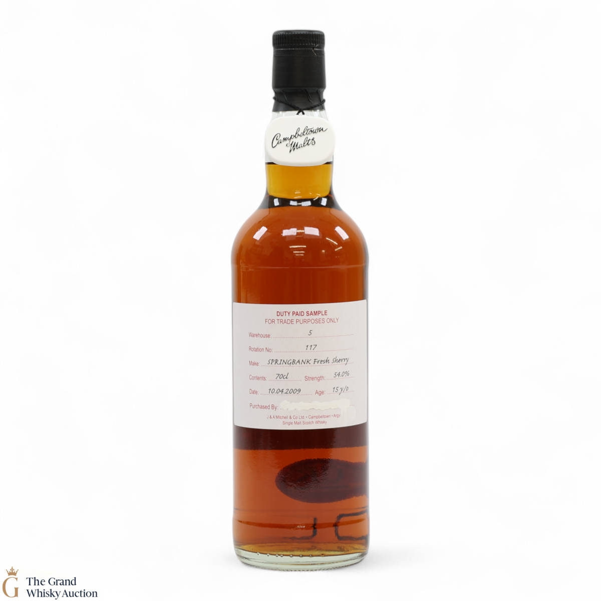 Springbank - 15 Year Old 2009 - Fresh Sherry - Duty Paid Sample 54%