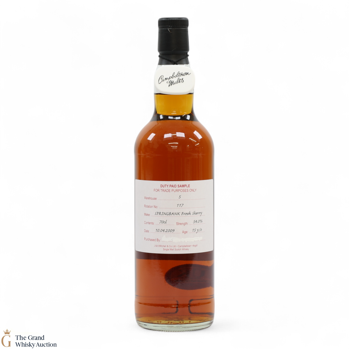 Springbank - 15 Year Old 2009 - Fresh Sherry - Duty Paid Sample 54%