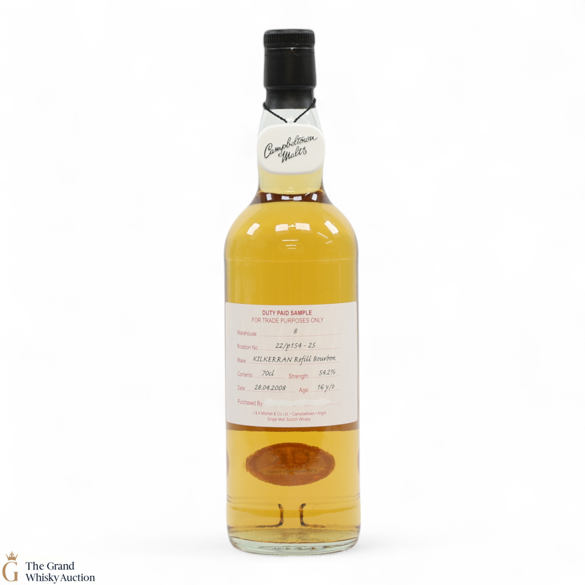 Kilkerran - 16 Year Old 2008 - Refill Bourbon - Duty Paid Sample 54.2%