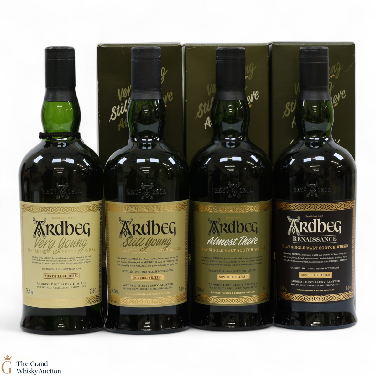 Ardbeg - Very Young, Still Young, Almost There & Renaissance 1998 (4 x 70cl)