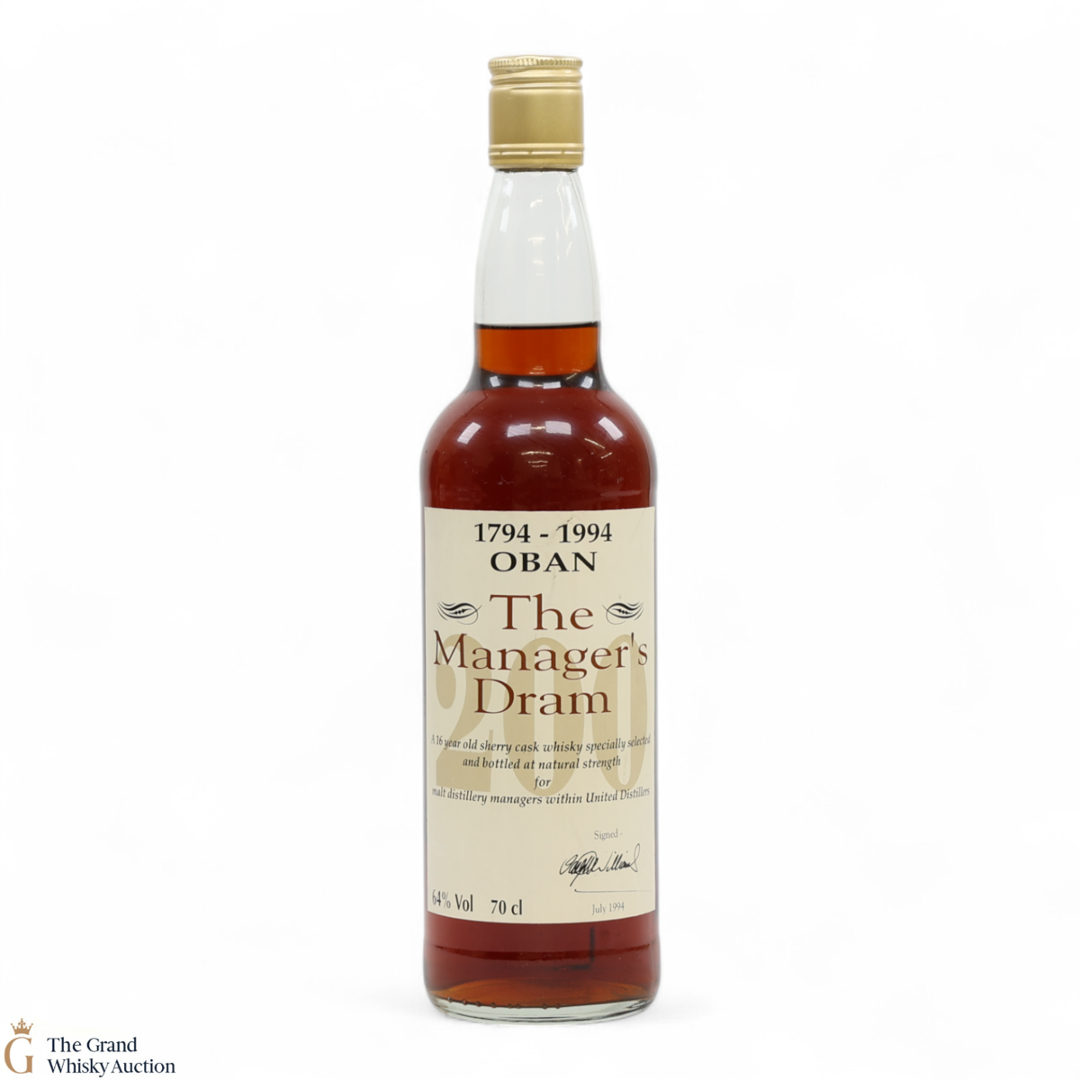 Oban - 16 Year Old - Managers Dram 1994 - 200th Anniversary