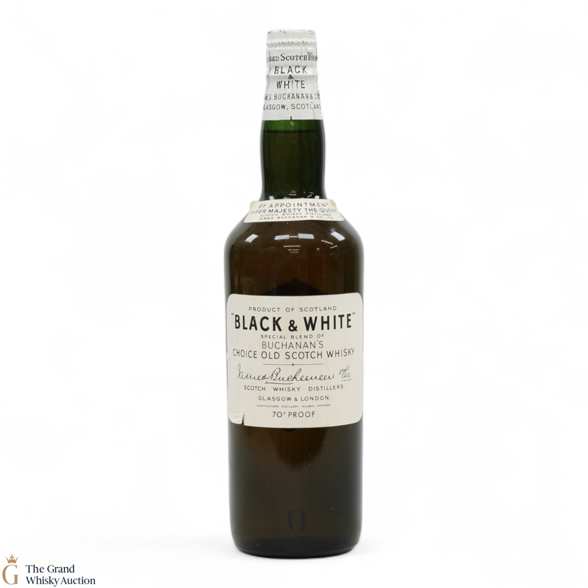 Black & White - Choice Old Scotch Whisky - Spring Cap Bot.1950s (70 Proof)