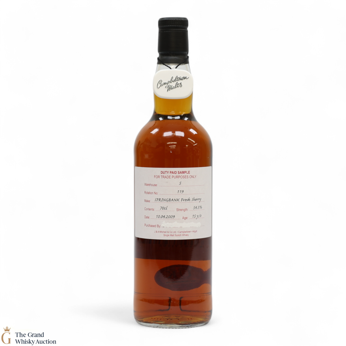 Springbank - 15 Year Old 2009 - Fresh Sherry - Duty Paid Sample 54.5%
