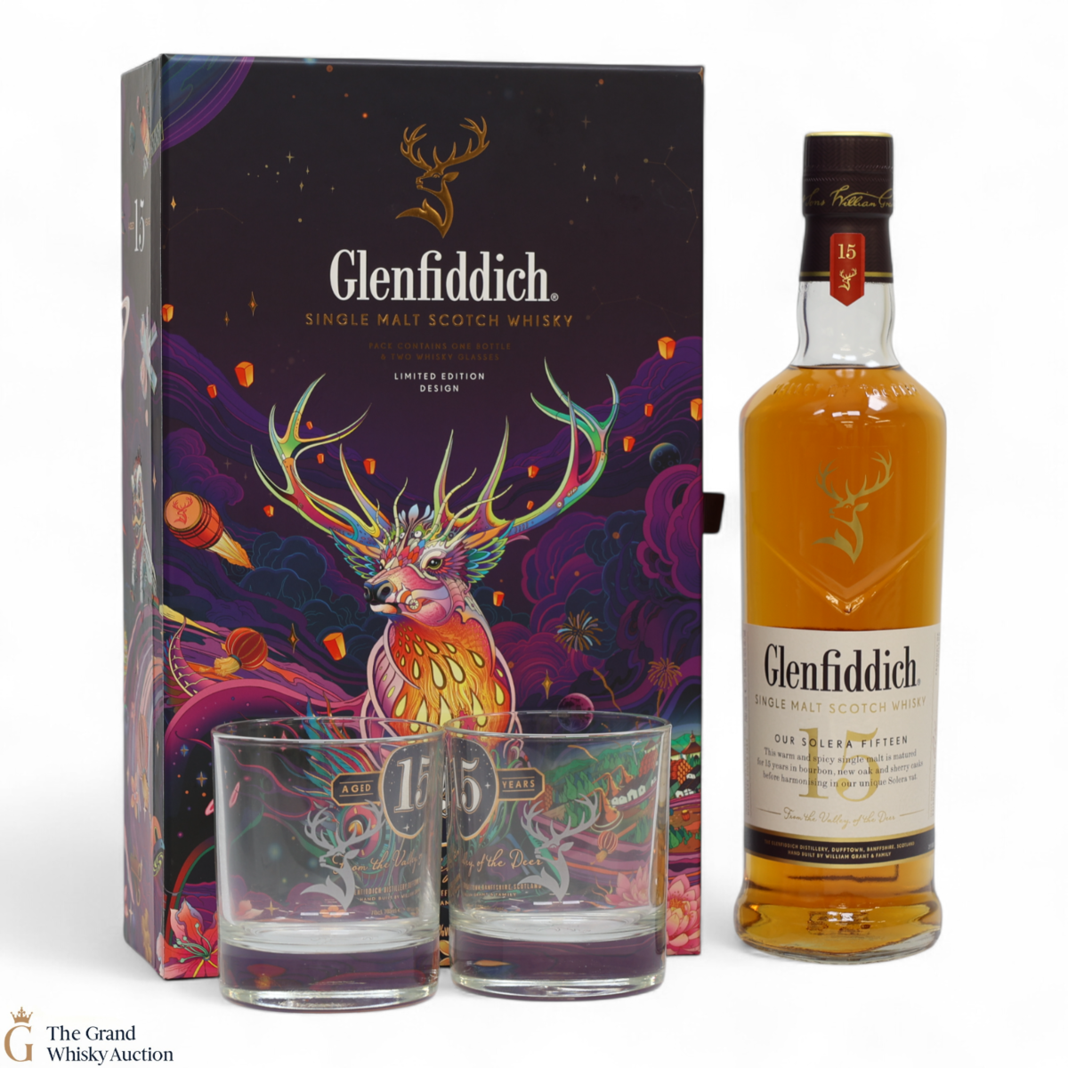 Glenfiddich - 15 Year Old - Solera Limited Edition Design & Glasses