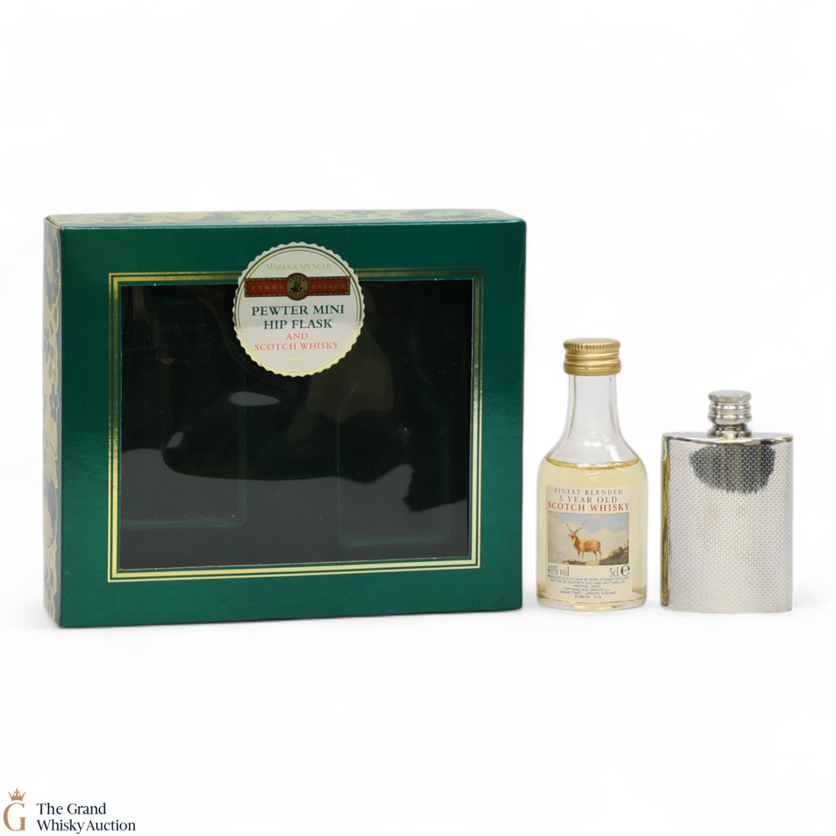 Marks & Spencer - 5 Year Old Scotch Whisky & Pewter Mini Hip Flask