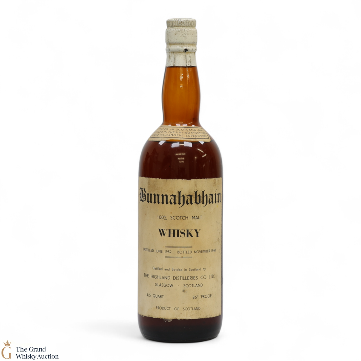 Bunnahabhain - 8 Year Old 1952 - The Highland Distilleries Co - 86 Proof (4/5 Quart)