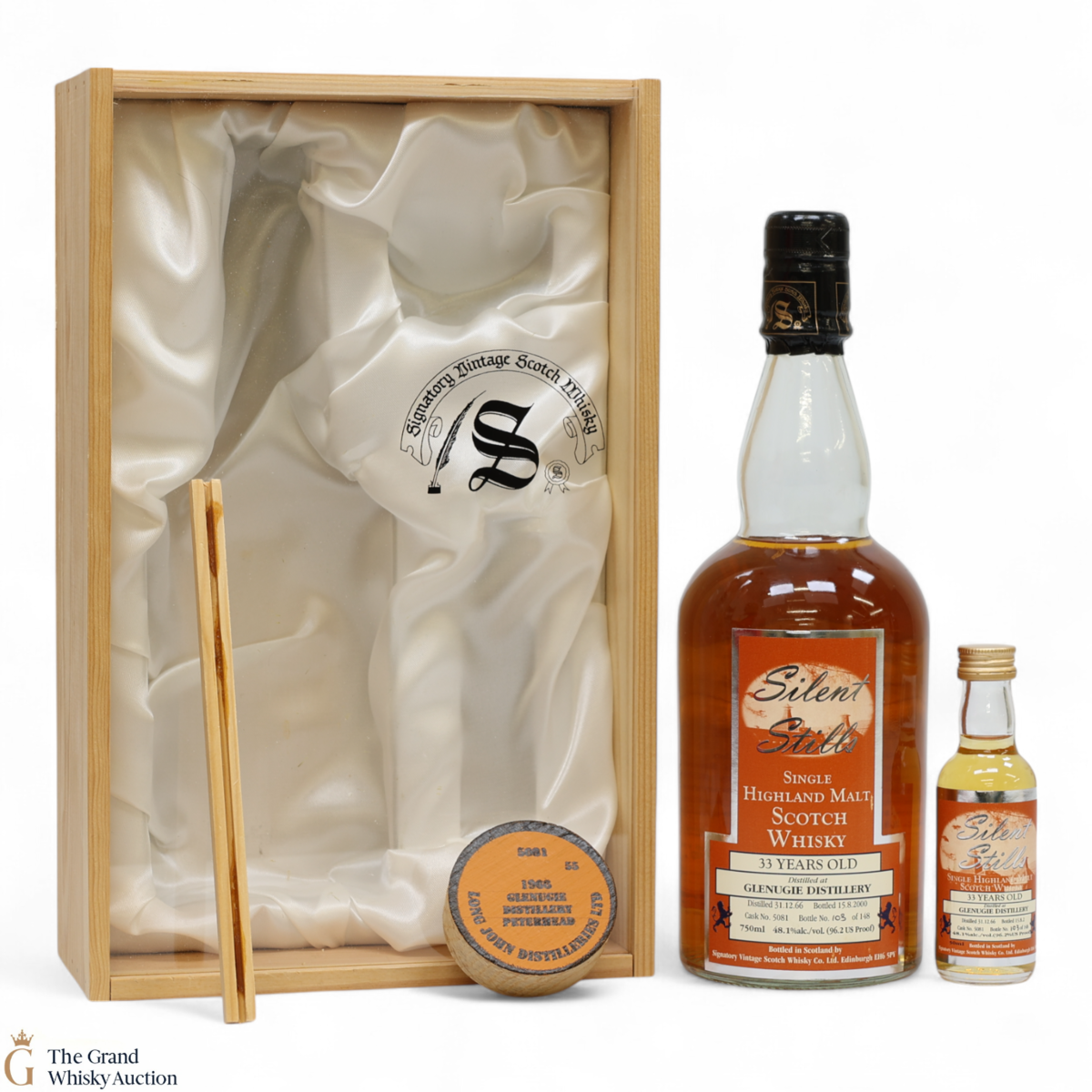 Glenugie - 33 Year Old 1966 - Silent Stills Signatory #5081 (1x75cl & 1x5cl) (SIGNS OF LEAKAGE)