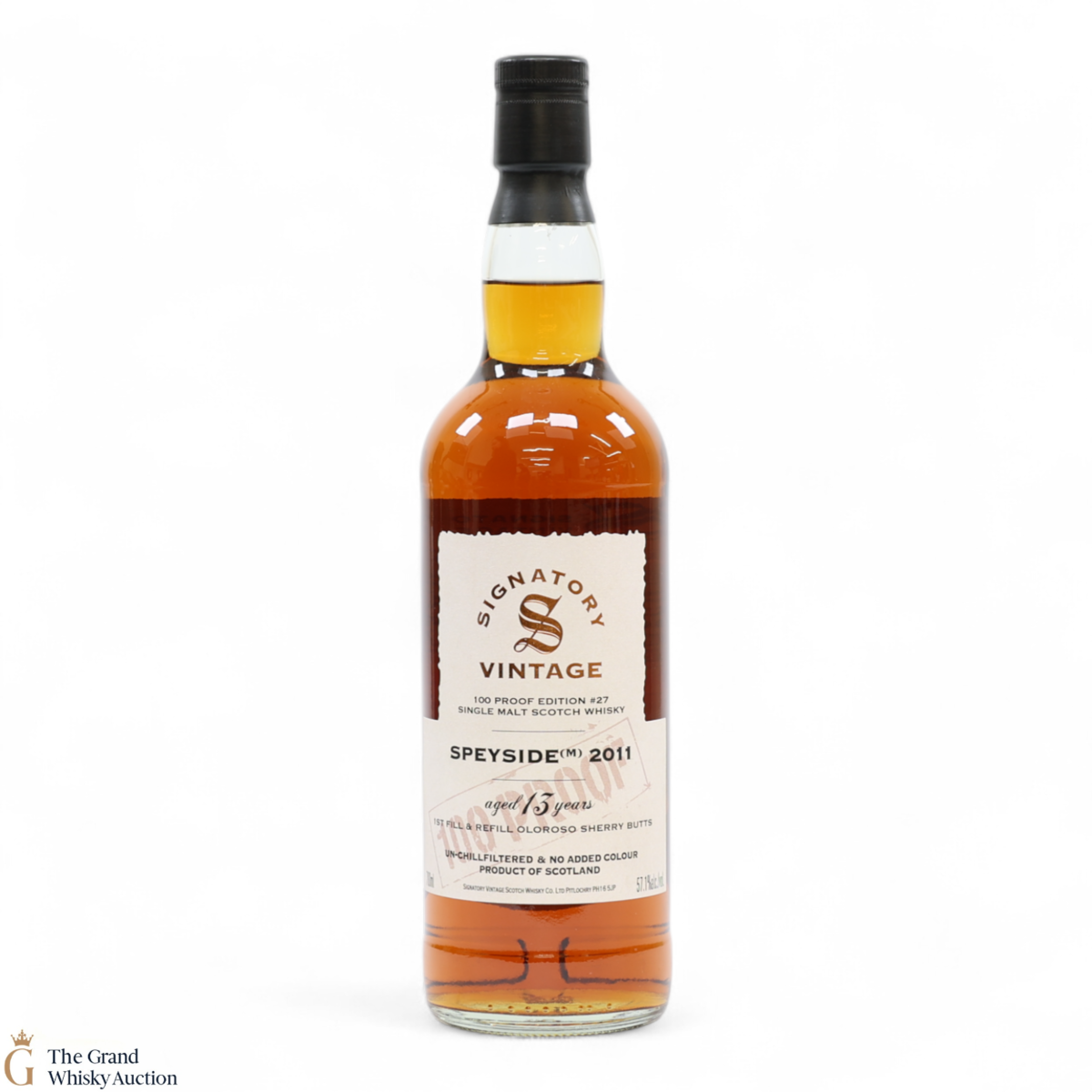 Speyside - 13 Year Old 2011 - 1st Fill & Refill Oloroso Sherry Butt - Signatory Vintage 100 Proof Edition #27