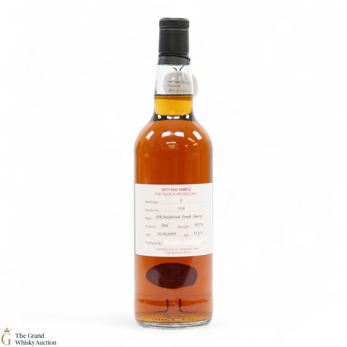 Springbank - 15 Year Old 2009 - Fresh Sherry - Duty Paid Sample 54.5%