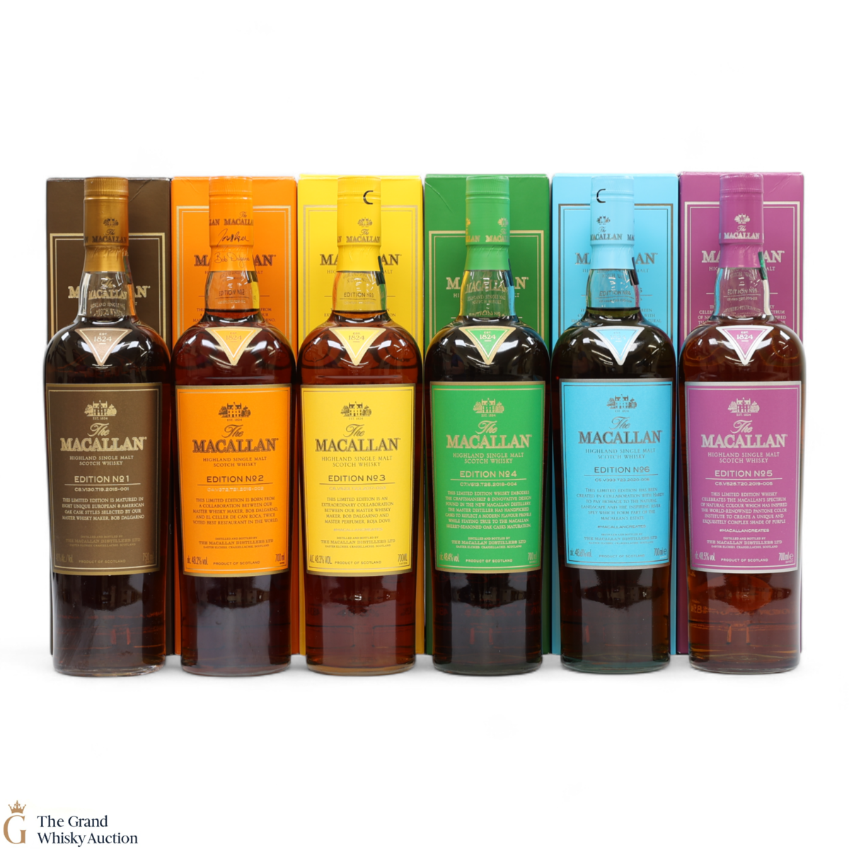 Macallan - Edition No.1,2,3,4,5 & 6 (1x75cl & 5x70cl)