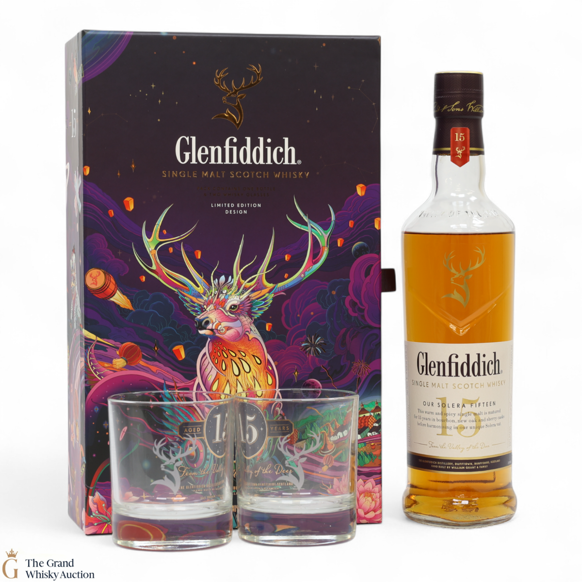 Glenfiddich - 15 Year Old - Limited Edition Design & Glasses