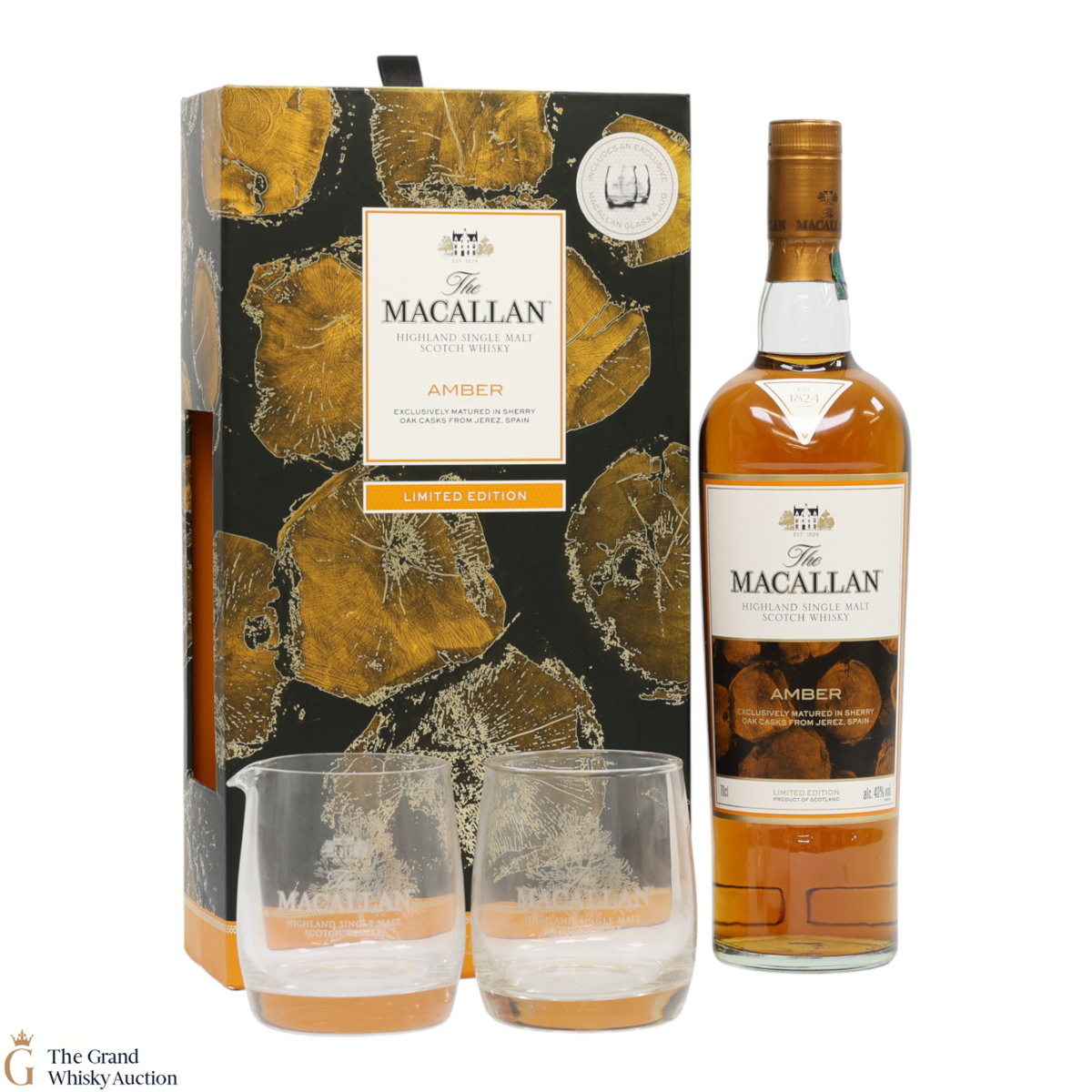 Macallan - Amber - Limited Edition with 2x Glasses