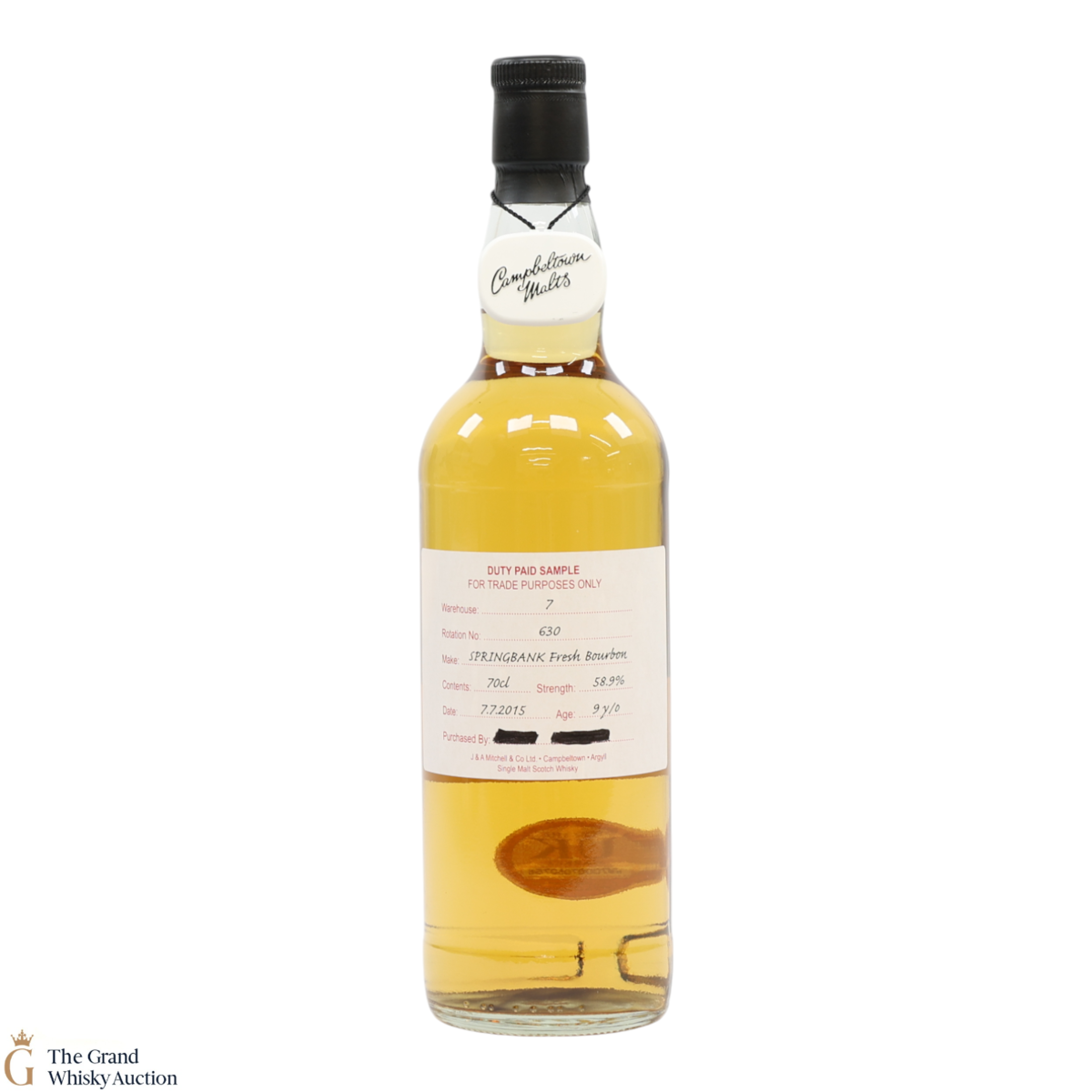 Springbank - 9 Year Old 2015 - Fresh Bourbon - Duty Paid Sample 58.9%
