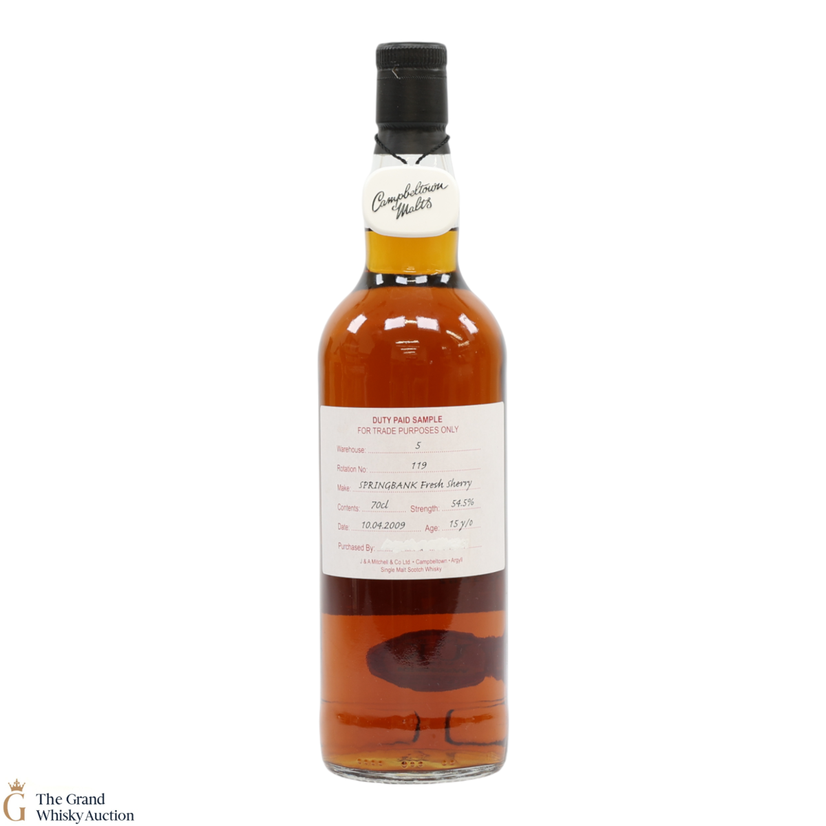 Springbank - 15 Year Old 2009 - Fresh Sherry - Duty Paid Sample 54.5%