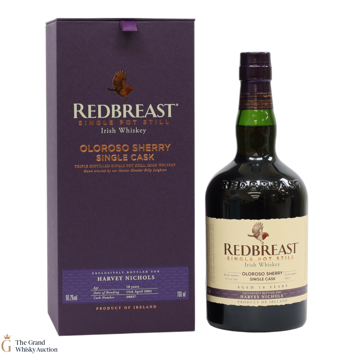 Redbreast - 18 Year Old - Oloroso Sherry Single Cask #30837 - Harvey Nichols Exclusive