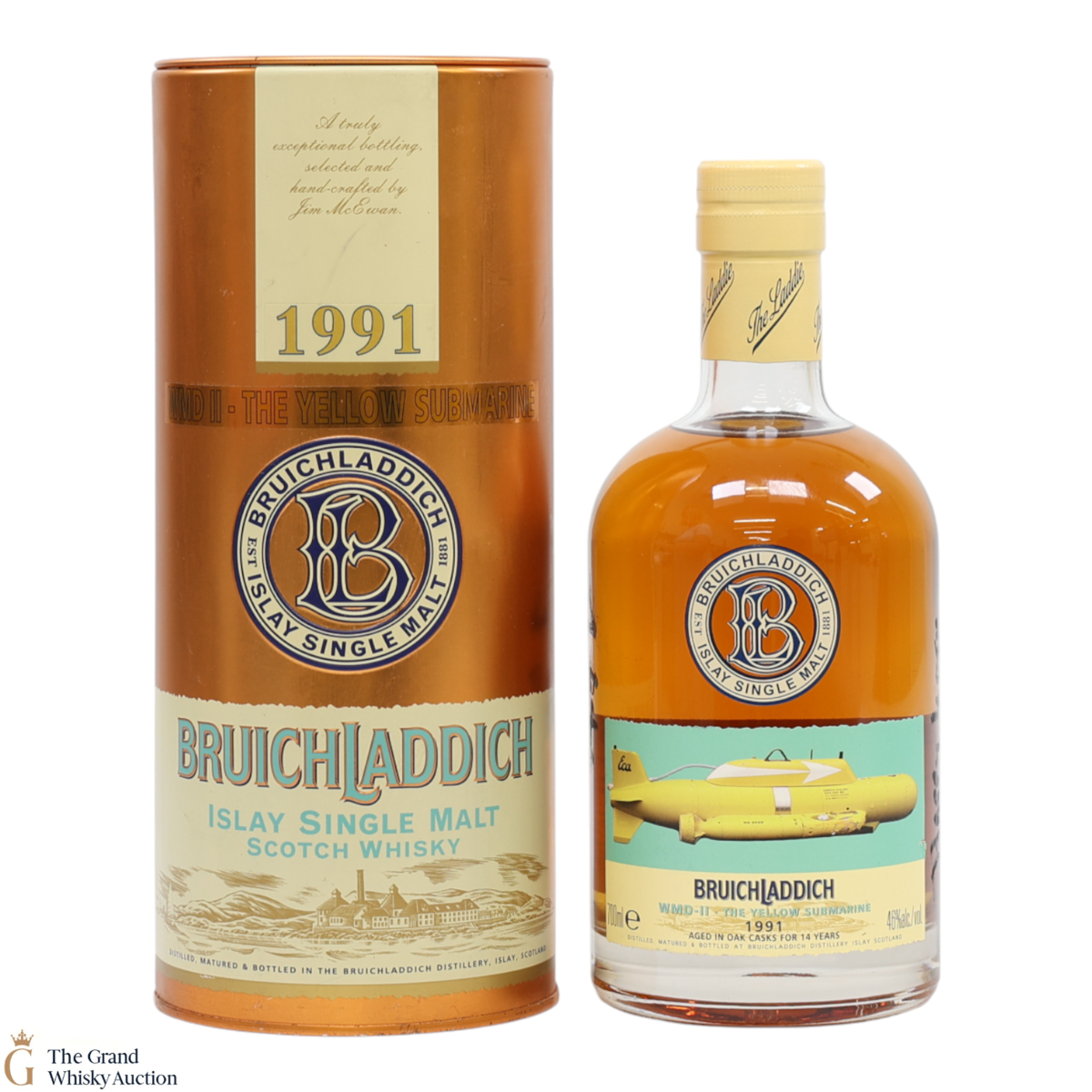 Bruichladdich - 14 Year Old 1991 - Yellow Submarine WMDII (SIGNED)