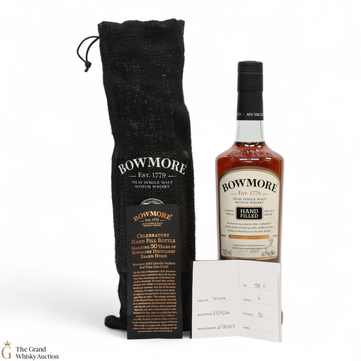 Bowmore - 17 Year Old 2007 - Celebratory Hand Fill Bottle - 50 Years of Bowmore Distillery