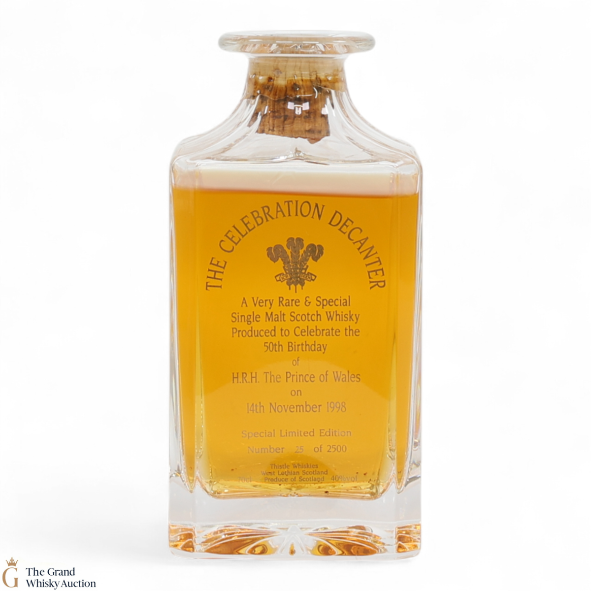 Thistle Whiskies - The Celebration Decanter - HRH Prince of Wales 50th Birthday