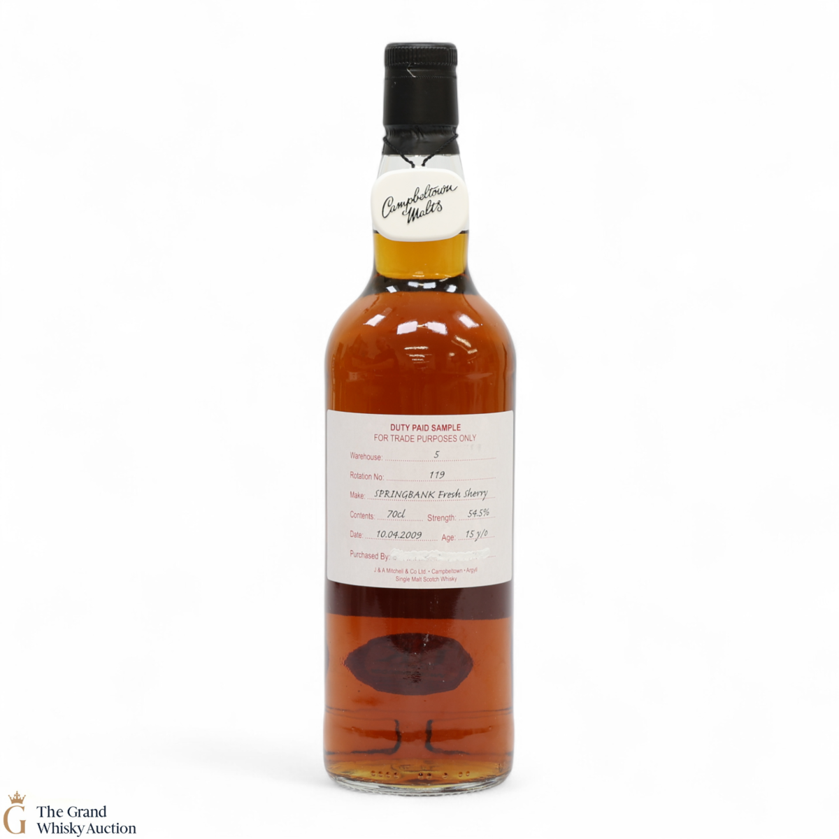 Springbank - 15 Year Old 2009 - Fresh Sherry - Duty Paid Sample 54.5%
