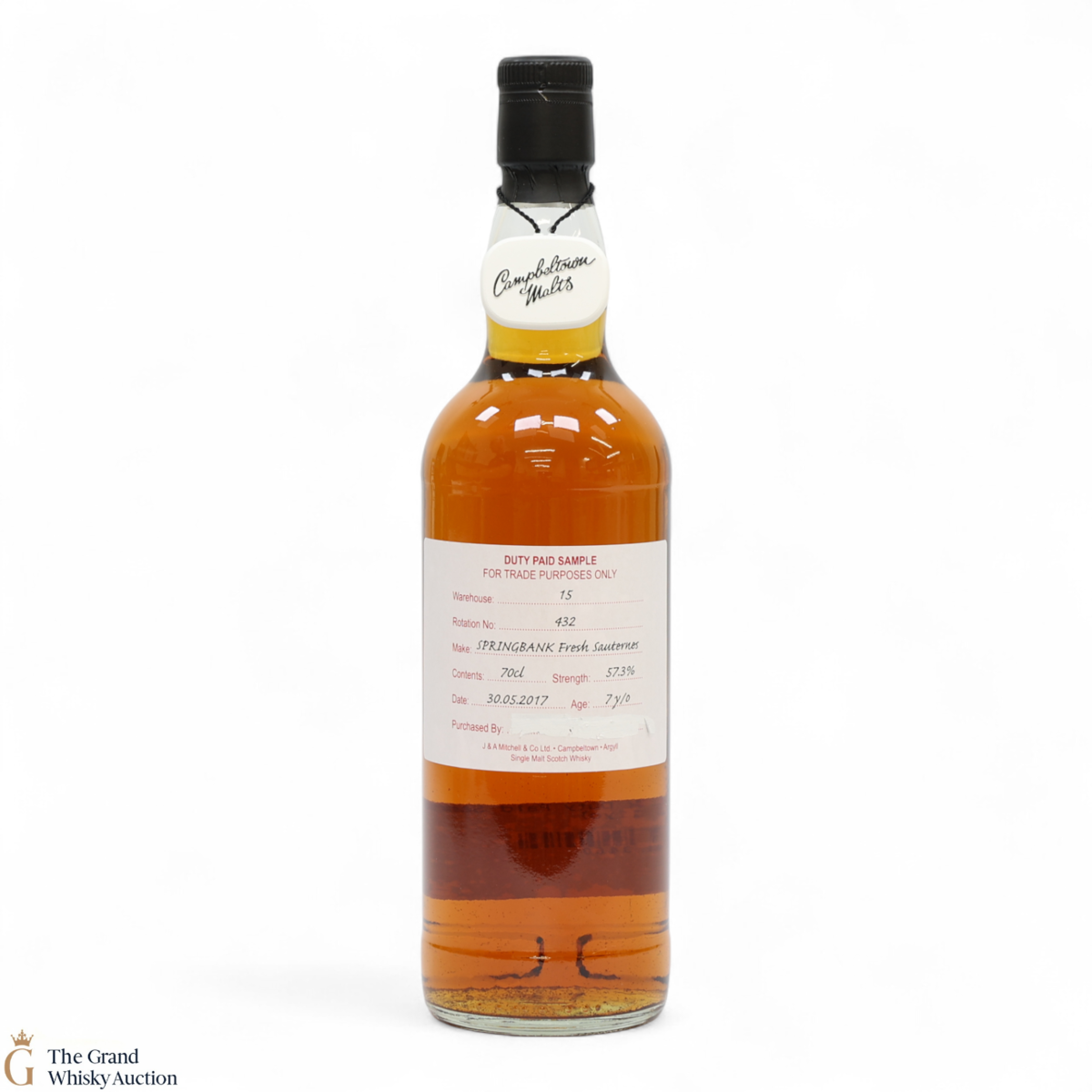 Springbank - 7 Year Old 2017 - Fresh Sauternes - Duty Paid Sample 57.3%