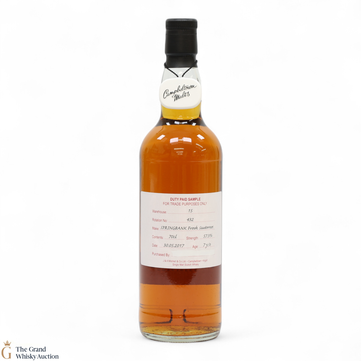 Springbank - 7 Year Old 2017 - Fresh Sauternes - Duty Paid Sample 57.3%