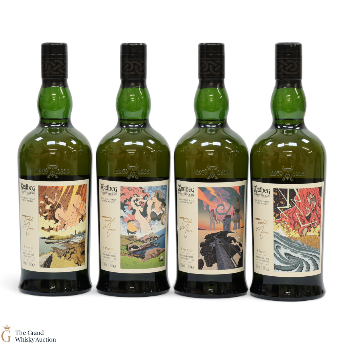 Ardbeg Corryvreckan - Tradd Moore Limited Edition Set (Signed) (4 x 70cl) 