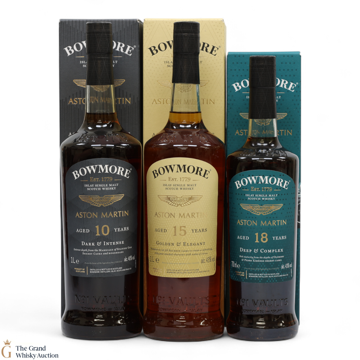 Bowmore - Aston Martin - Edition 4, 5 & 6 (2 x 1L & 1 x 70cl)