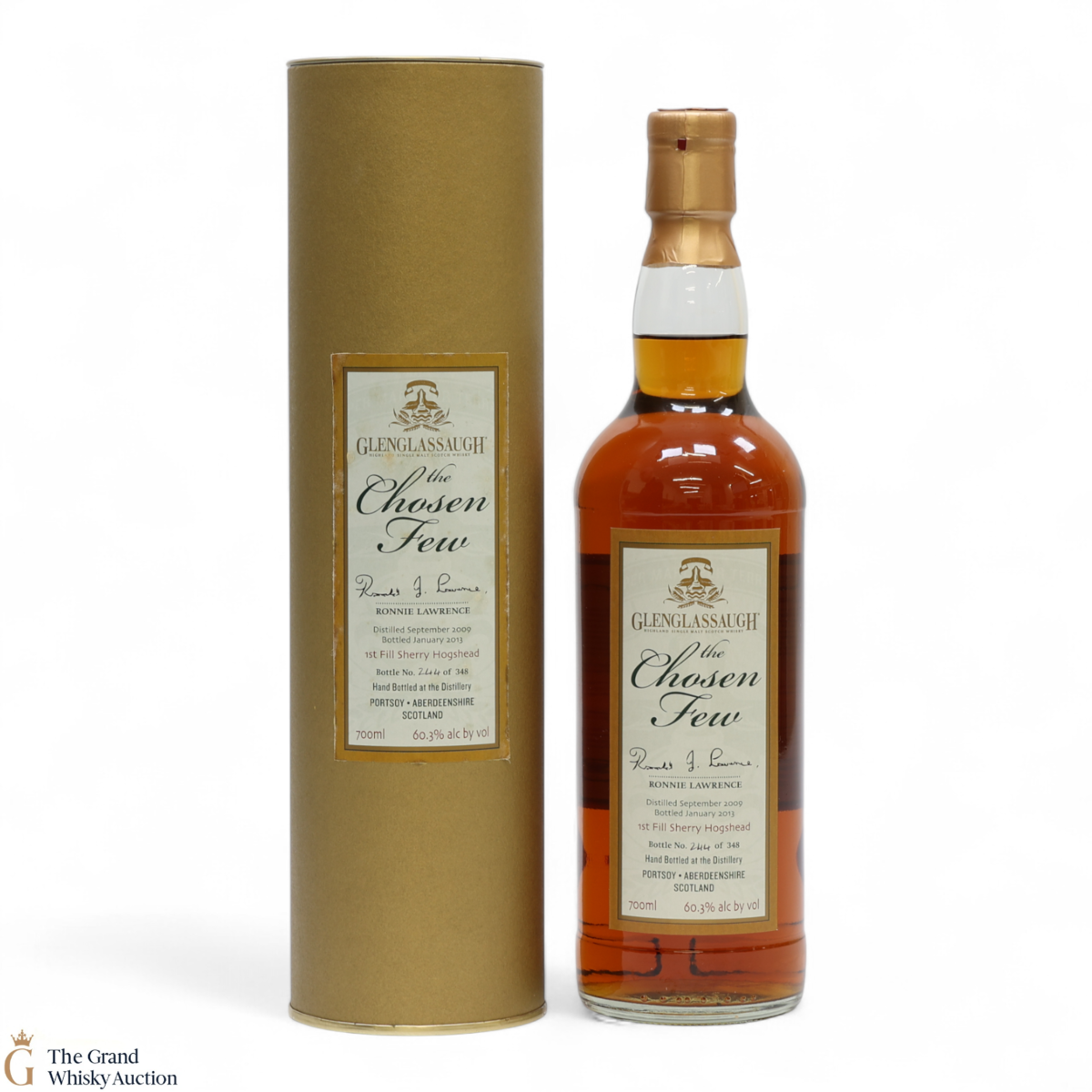 Glenglassaugh - 3 Year Old 1st Fill Sherry Hogshead The Chosen Few - Ronnie Lawrence