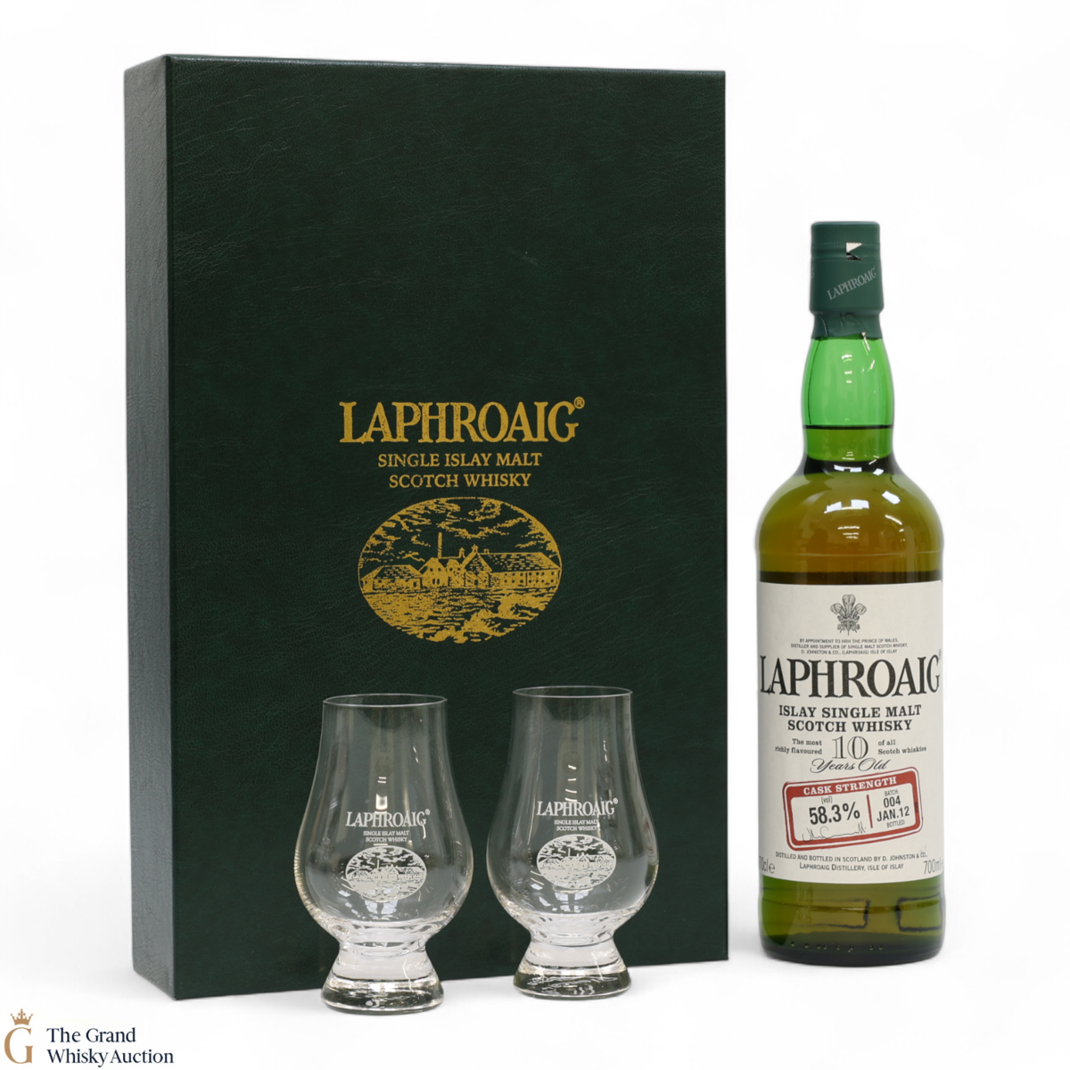 Laphroaig - 10 Year Old - Original Cask Strength Batch #004 + Glasses
