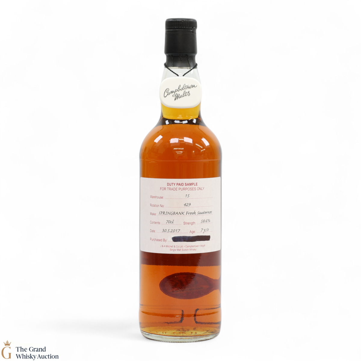 Springbank - 7 Year Old 2017 - Fresh Sauternes - Duty Paid Sample 58.6%