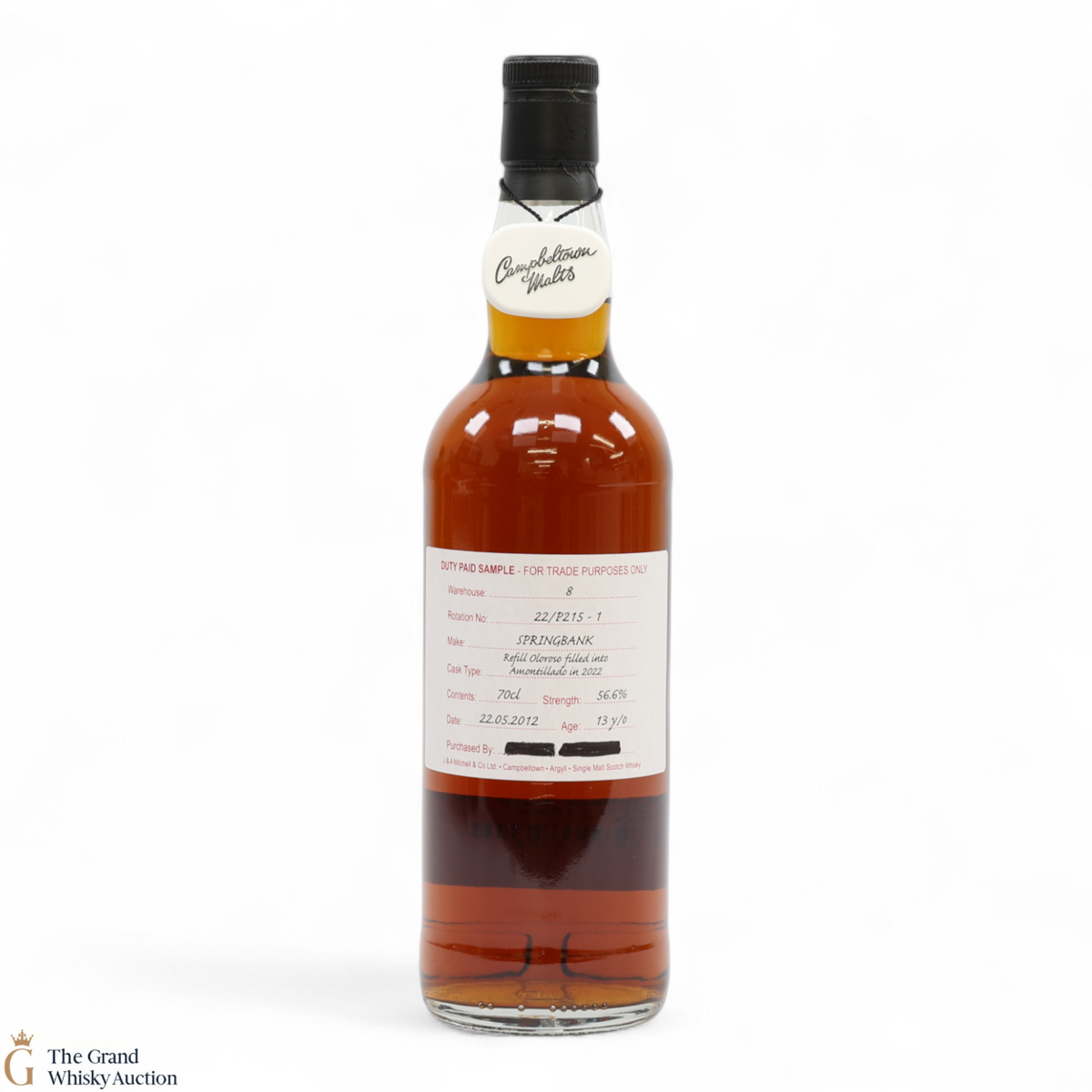 Springbank - 13 Year Old 2012 - Refill Oloroso Filled Into Amontillado In 2022 - Duty Paid Sample 56.6%
