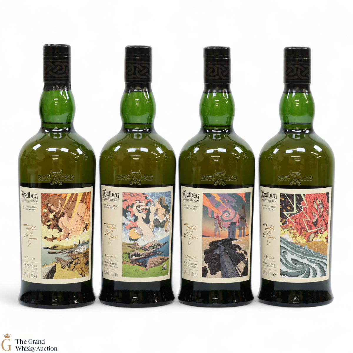 Ardbeg Corryvreckan - Tradd Moore Limited Edition Set (Signed) (4 x 70cl) 