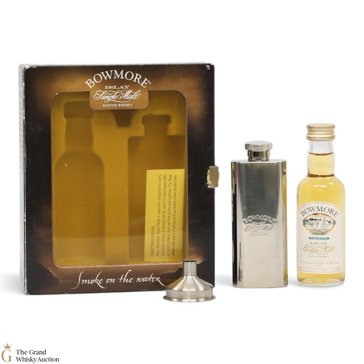 Bowmore - Legend (5cl) + Hipflask