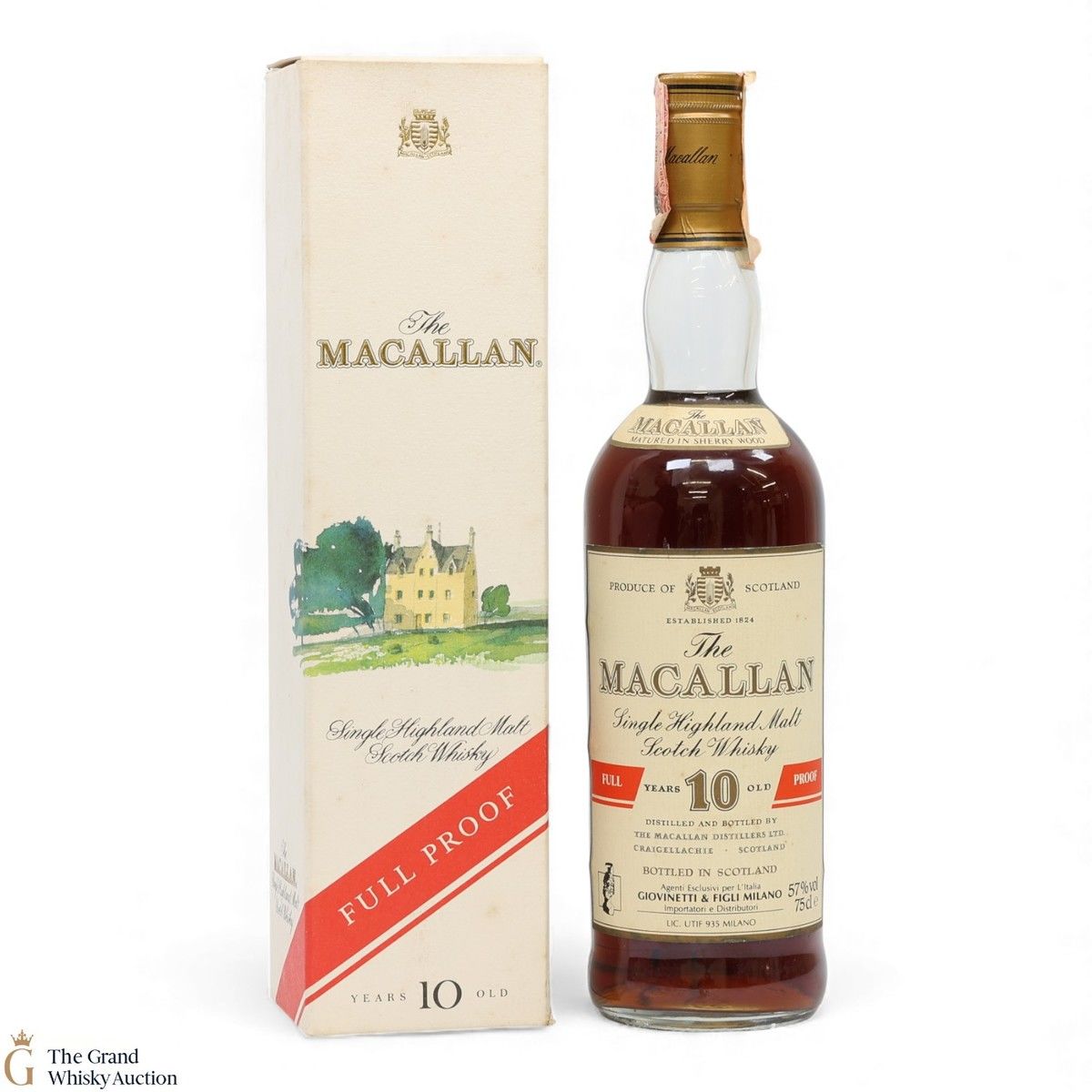 Macallan - 10 Year Old Full Proof - 1980s Giovinetti & Figli Milano (75cl)