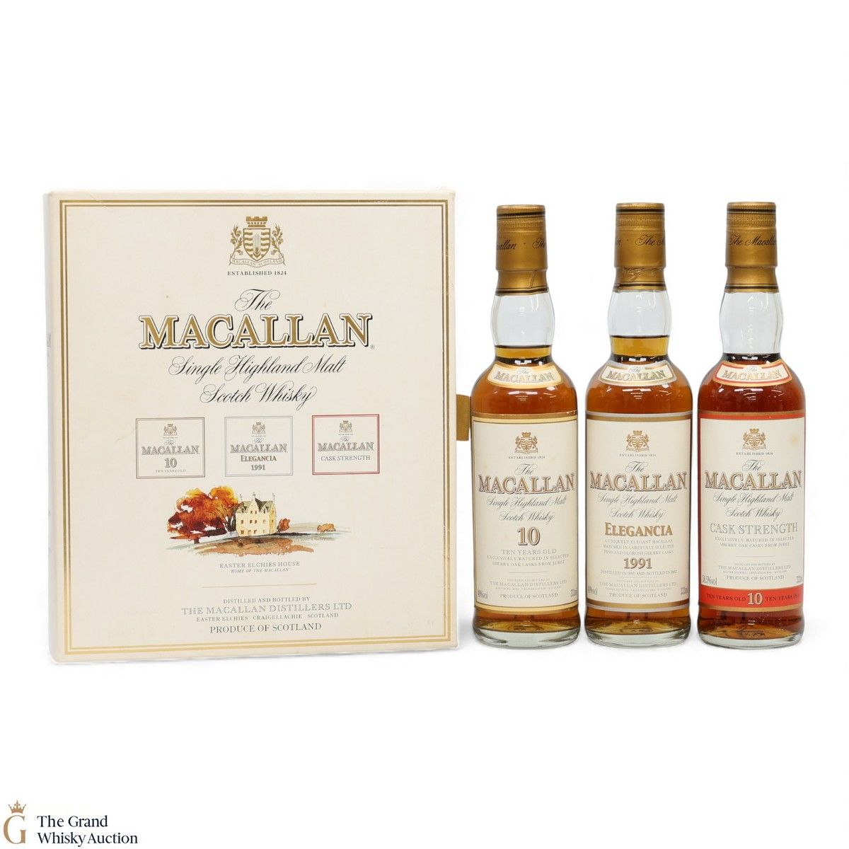 Macallan - 10 Year Old, Elegancia & Cask Strength 3 x 33.3cl